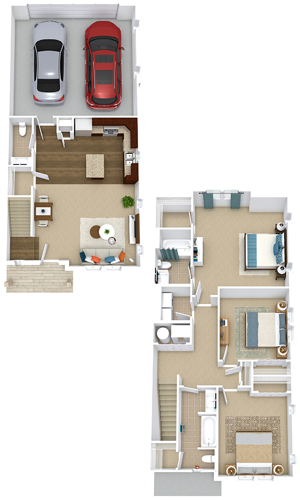Aspire Townhomes in West Des Moines, IA 3-Bedroom End
